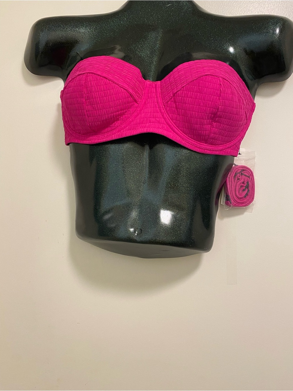 DKNY Hot Pink Strapless Bandeau with Removable Straps